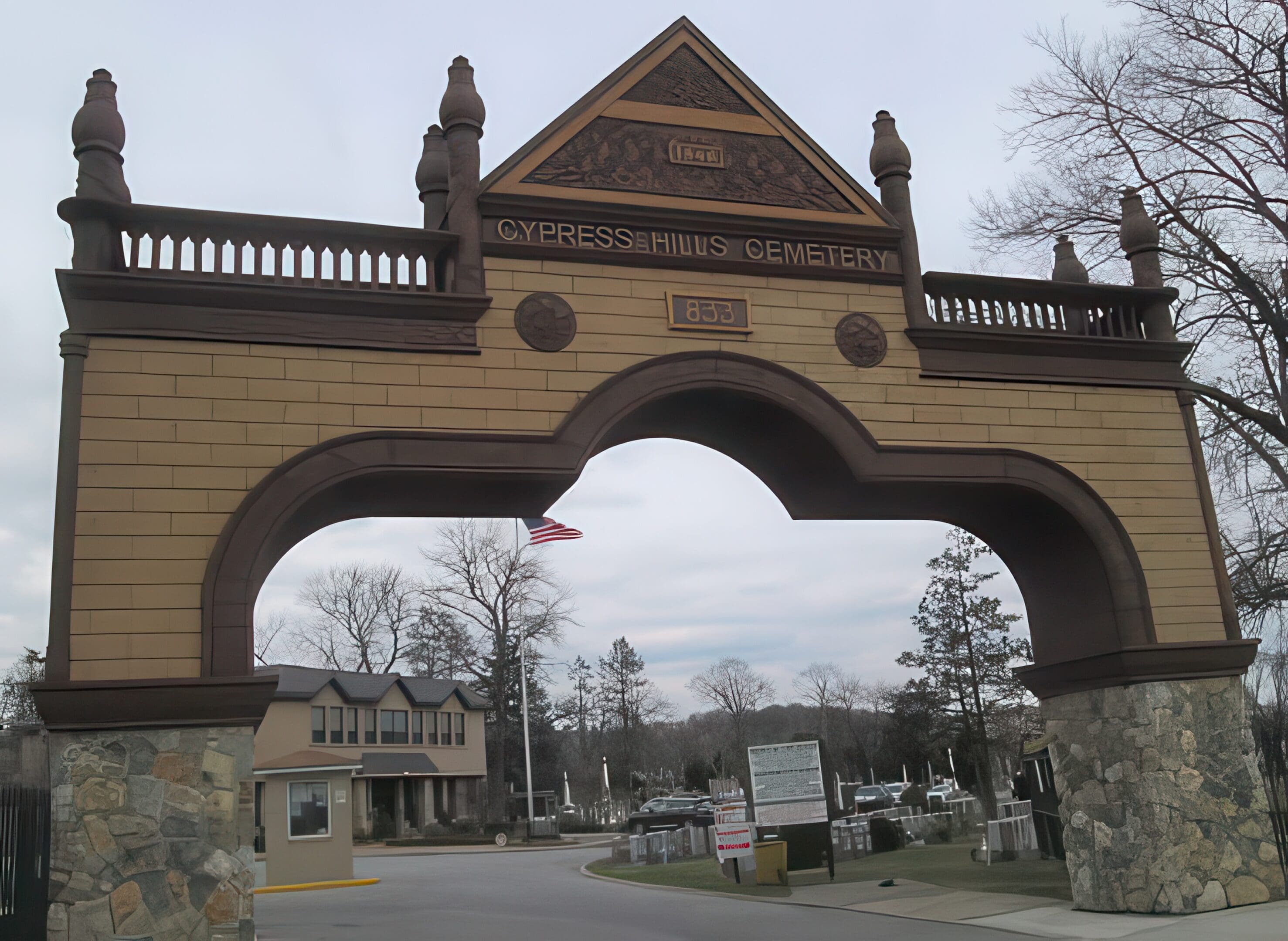 Gate to the Cypress Hills Cemetery