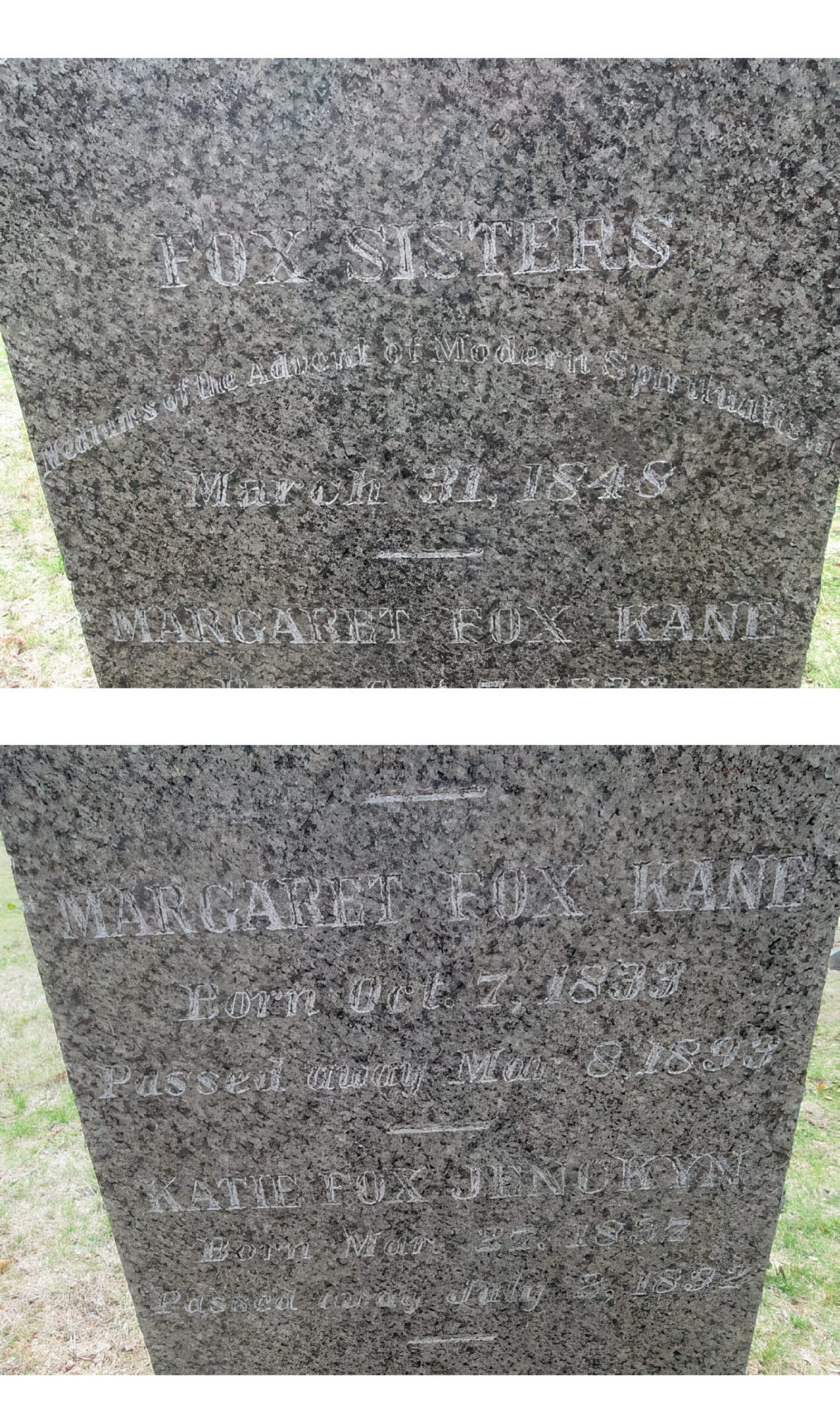 Closeups of the Fox Tombstone