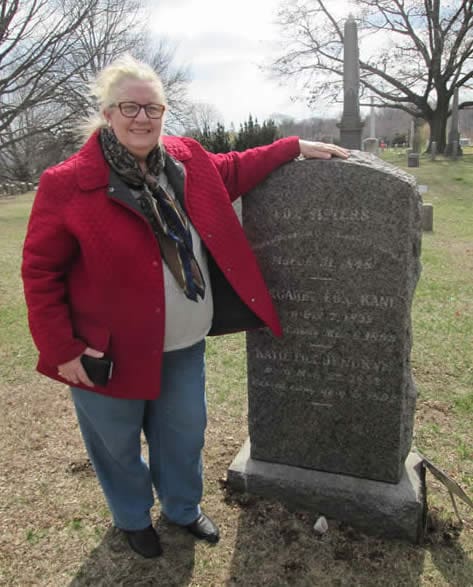Sandra Redman at the Fox Grave