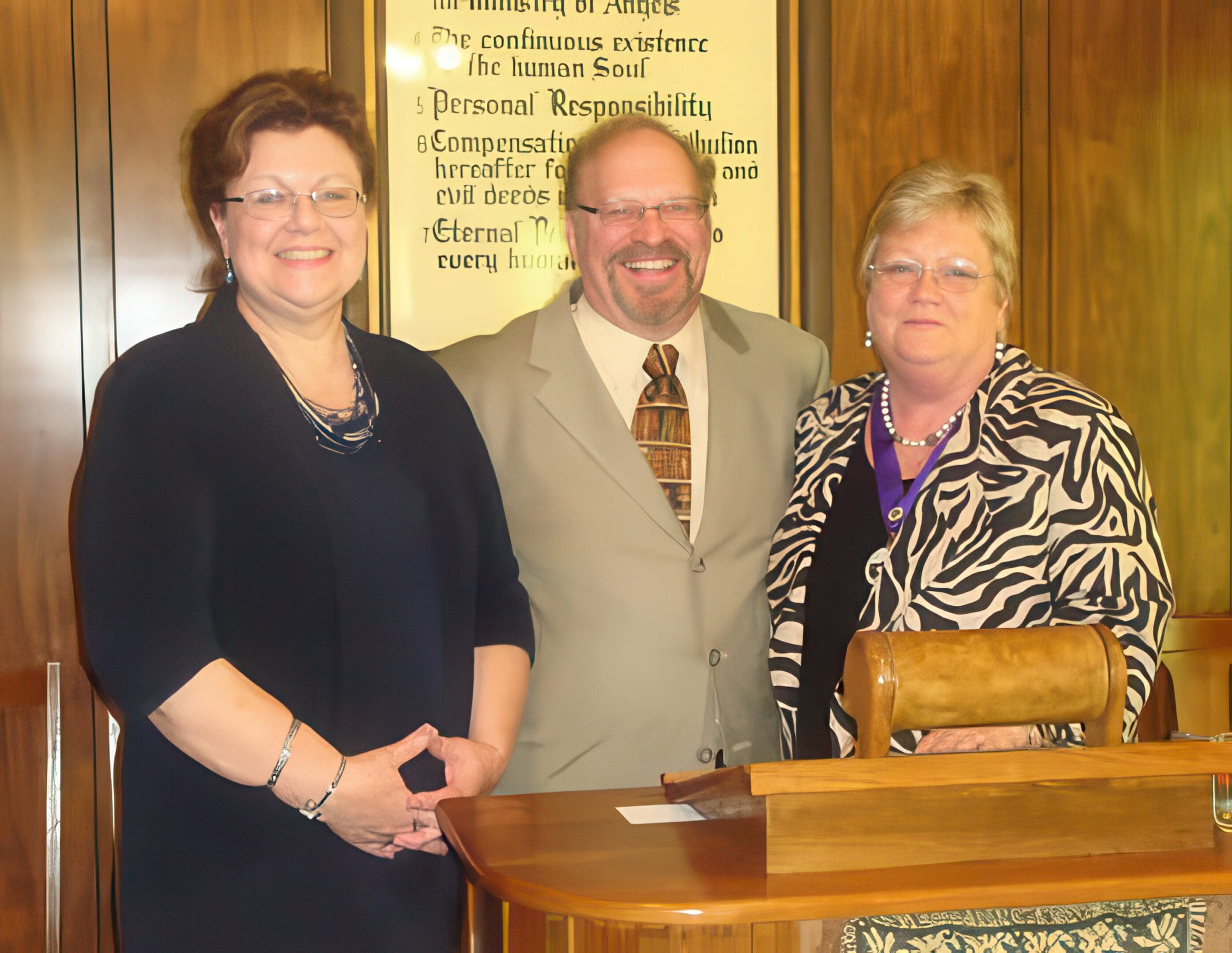 
Rev. Karen Charles, Pastor of The First Spiritualist Church of Galt;

Rev. Sidney Schwartz, Pastor of Gifts of the Spirit Church;

Minister Val Williams, Minister of The Spiritualists' National Union
