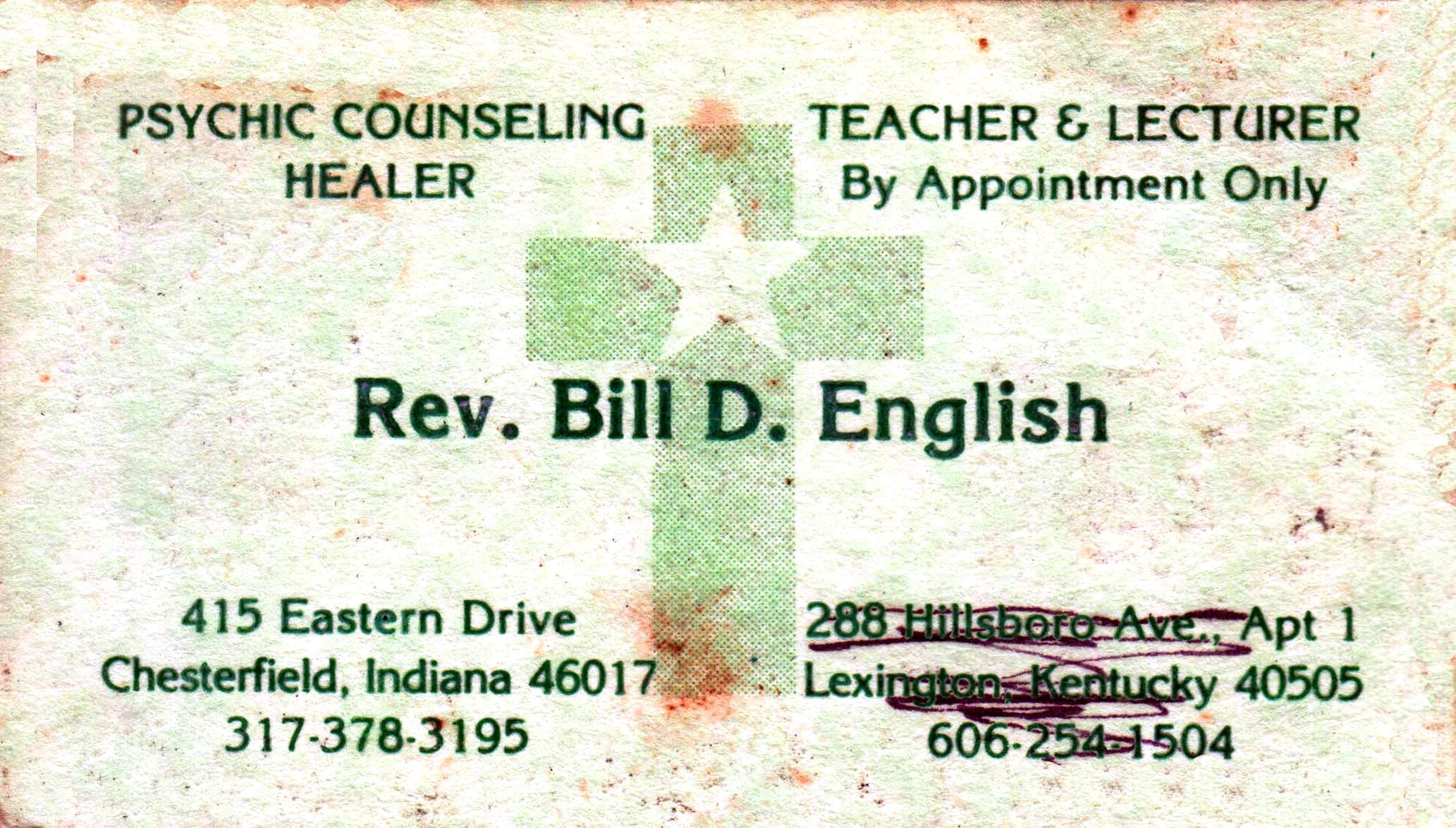 Bill English Business card