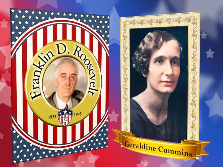 Franklin Roosevelt and Geraldine Cummins portraits.