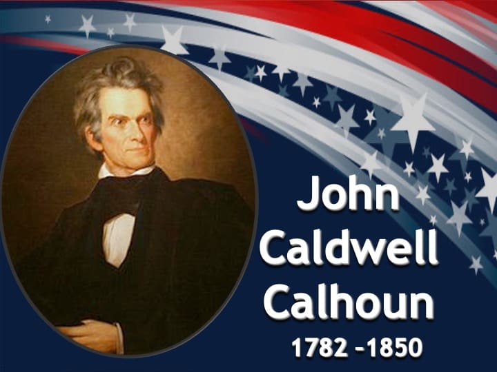 Portrait of John Caldwell Calhoun with stars.