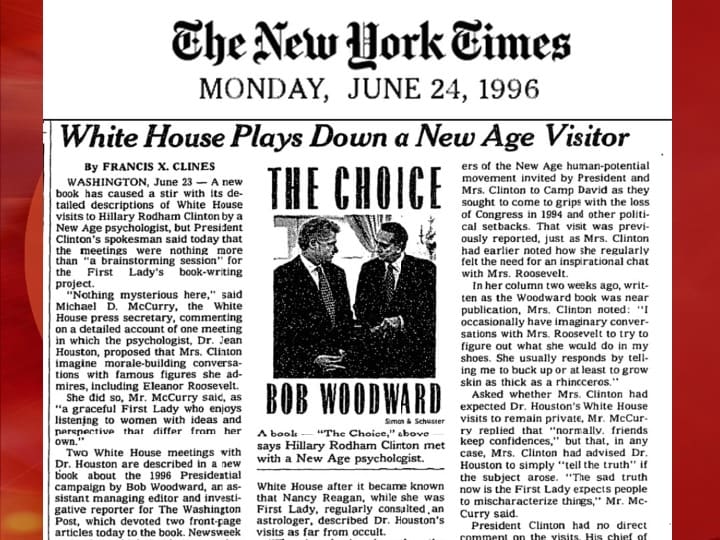 Newspaper article featuring book "The Choice".