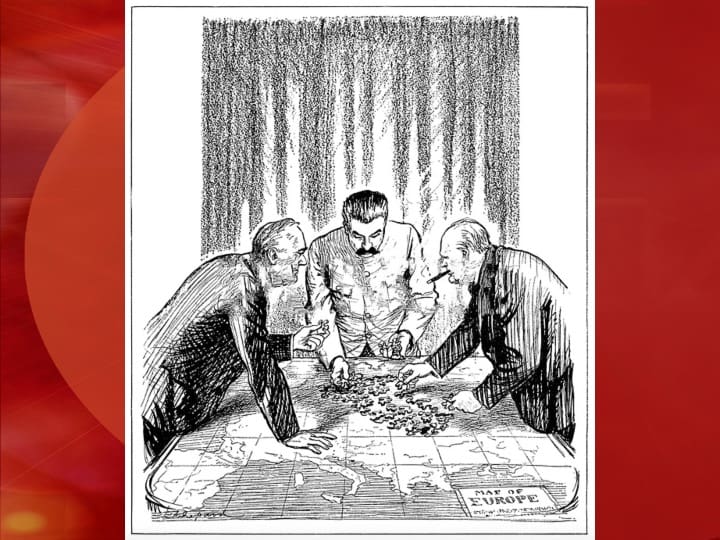 Three men discussing a map of Europe.