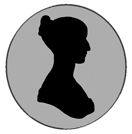 Silhouette of a woman's profile in circle.