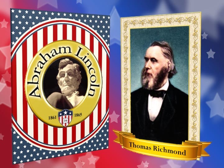 Abraham Lincoln and Thomas Richmond portraits displayed.