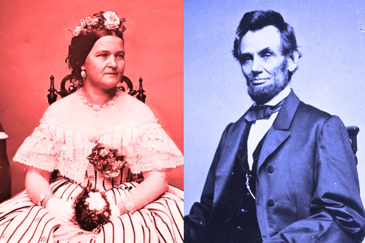 Vintage portraits of a woman and man.